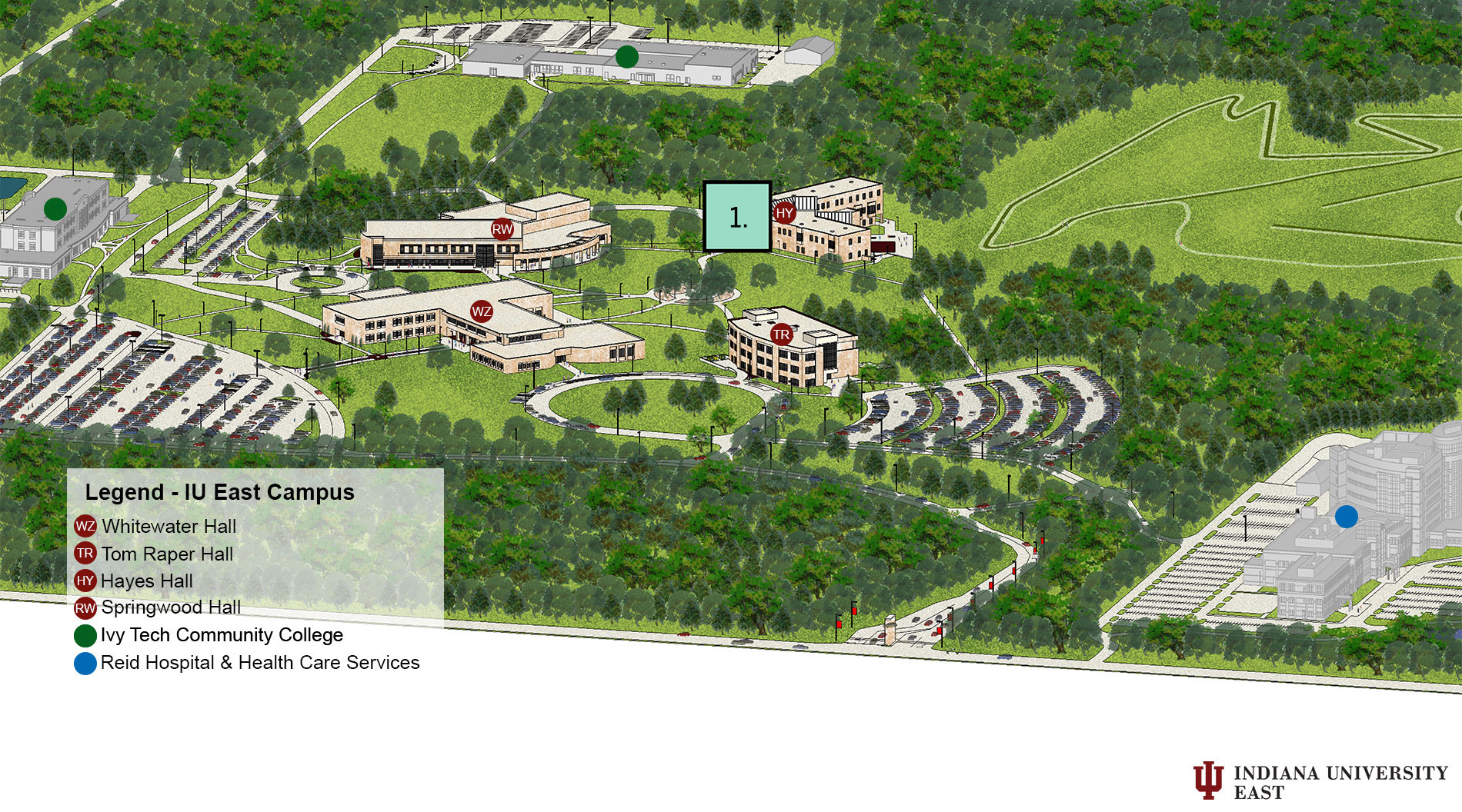 Map of blood pressure machines at IU East
