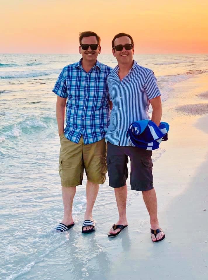 Jeremy and a friend at the beach