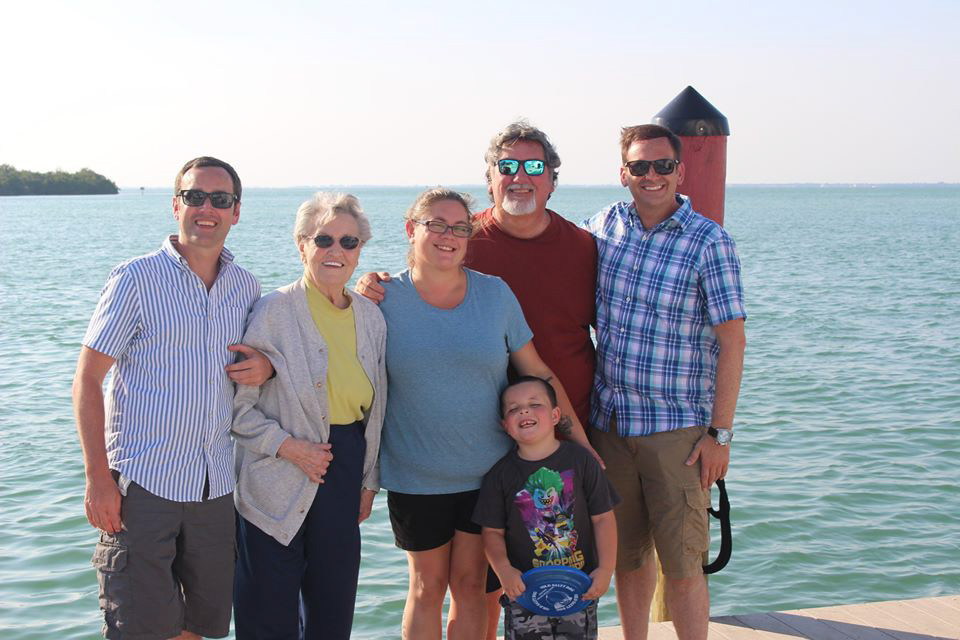 Jeremy and family at the beach